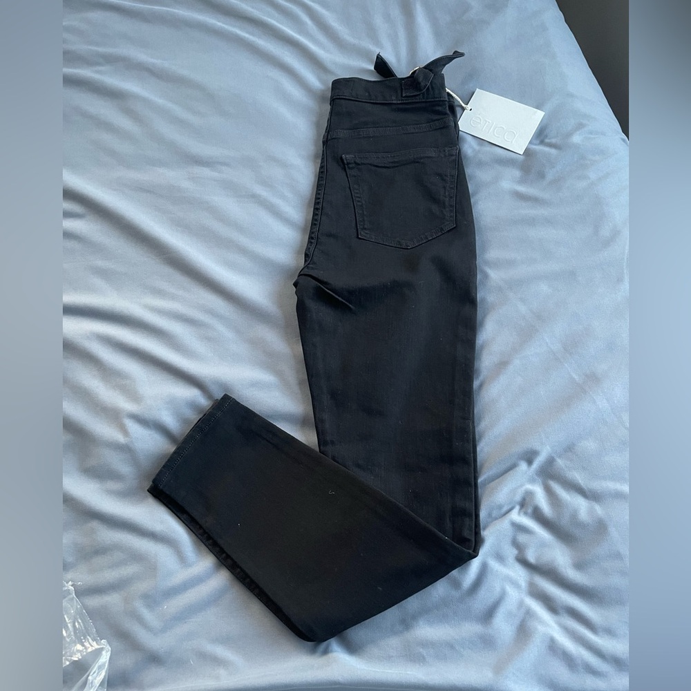 Etica Black Button Fly Jeans